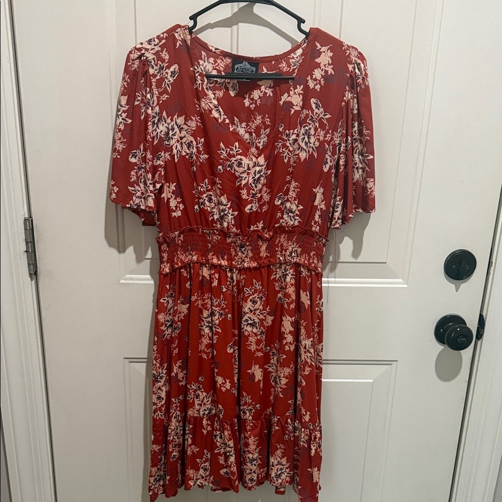 Angie Red Floral Mini Dress